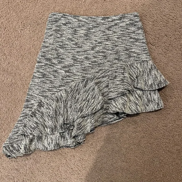 ZARA BASIC Y2k Gingham Trending Asymmetric Tiered Ruffles Skirt - Picture 7 of 8